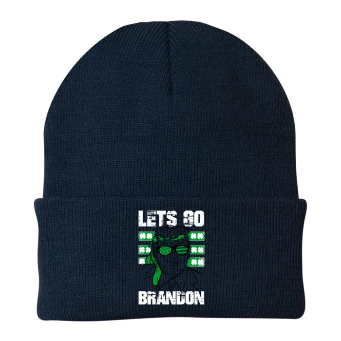 Lets Go Brandon St Patrick's Day Trump Beer America Flag Knit Cap Winter Beanie