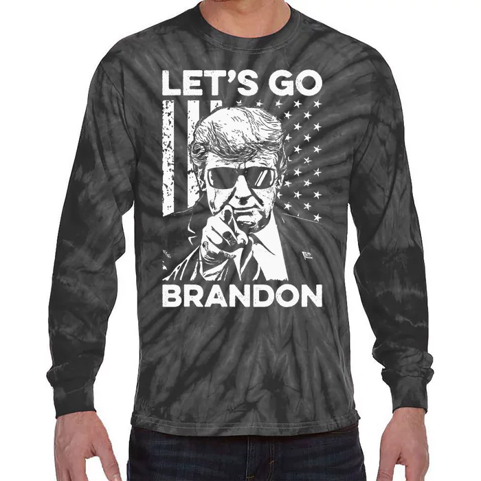 Let’s Go Brandon Conservative USA Flag Funny Donal Trump Tie-Dye Long Sleeve Shirt