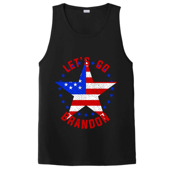 Lets Go Brandon LGB FBJ USA Star Flag Performance Tank