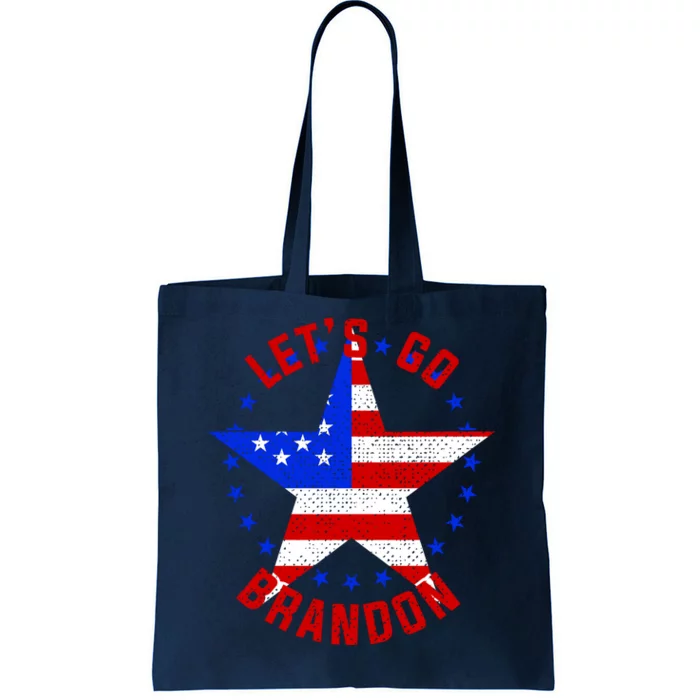 Lets Go Brandon LGB FBJ USA Star Flag Tote Bag