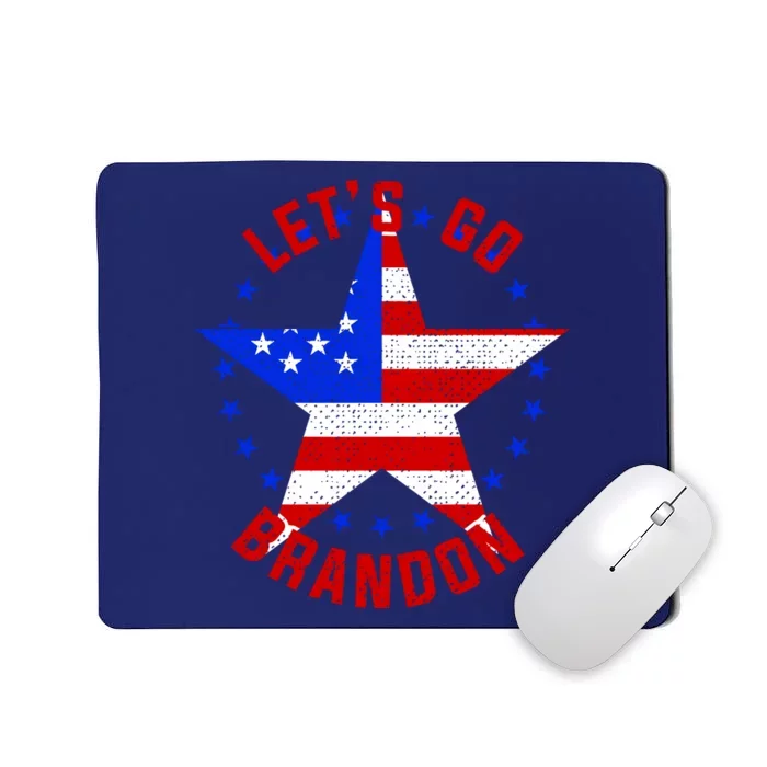 Lets Go Brandon LGB FBJ USA Star Flag Mousepad