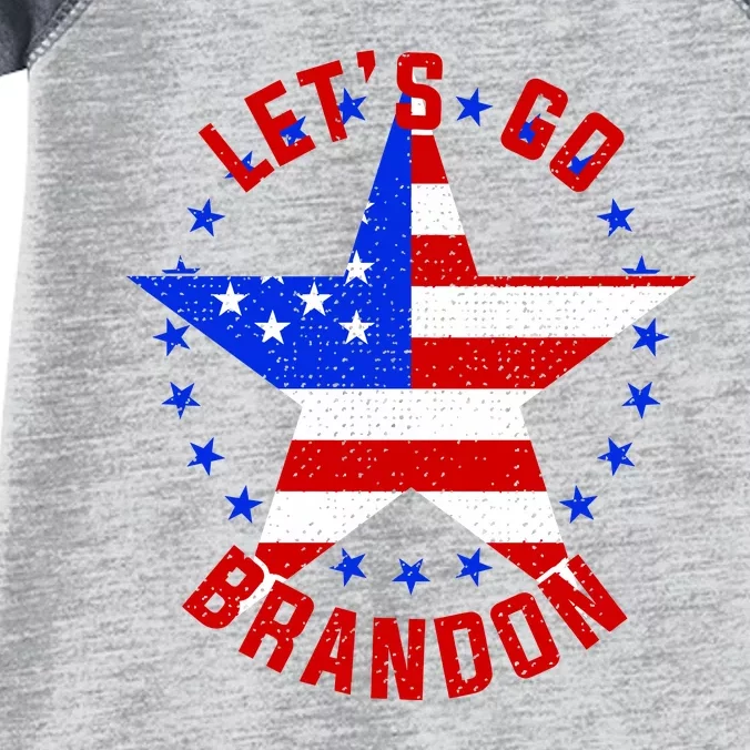 Lets Go Brandon LGB FBJ USA Star Flag Infant Baby Jersey Bodysuit