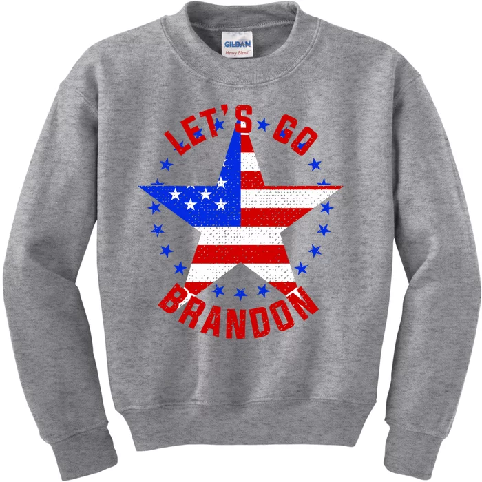 Lets Go Brandon LGB FBJ USA Star Flag Kids Sweatshirt