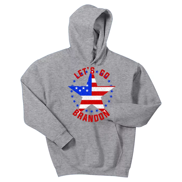 Lets Go Brandon LGB FBJ USA Star Flag Kids Hoodie