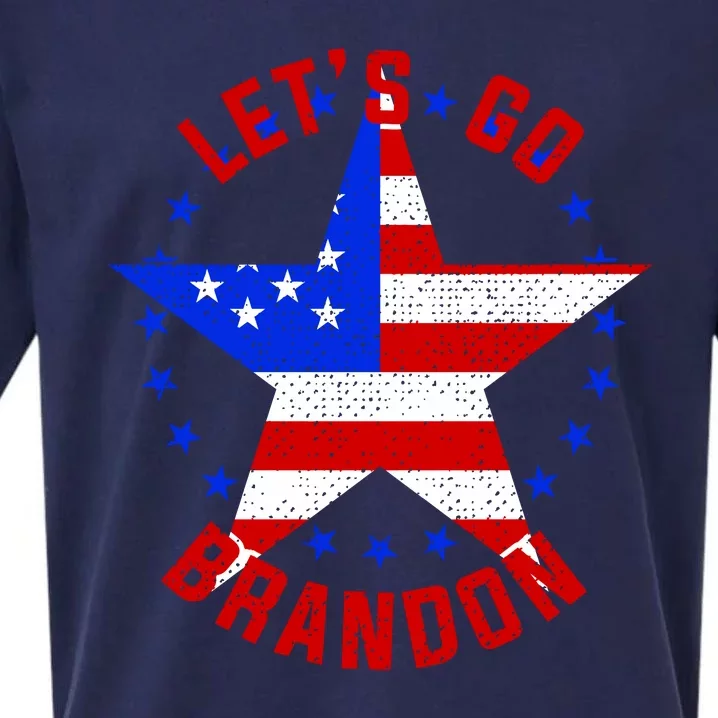 Lets Go Brandon LGB FBJ USA Star Flag Sueded Cloud Jersey T-Shirt