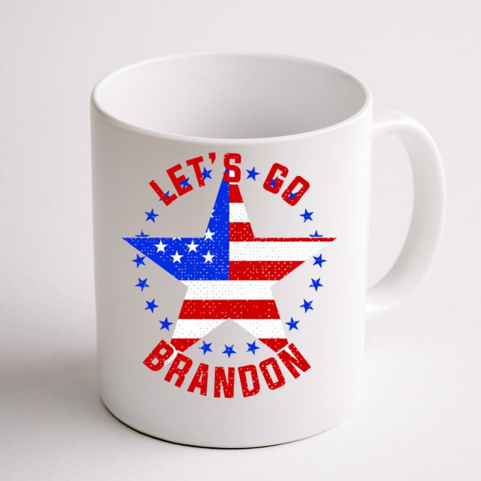 Lets Go Brandon LGB FBJ USA Star Flag Front & Back Coffee Mug