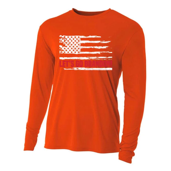 LetS Go Brandon Joe Biden Chant Impeach Biden Usa Flag Meaningful Gift Cooling Performance Long Sleeve Crew