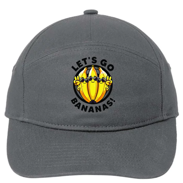 Lets Go Bananas Cute Yellow Banana Lover Fruit Funny Bananas 7-Panel Snapback Hat