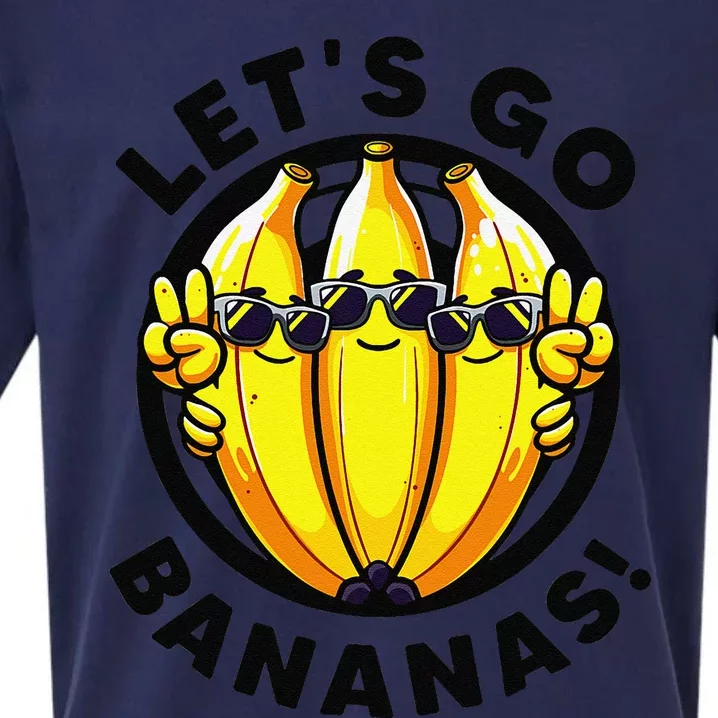 Lets Go Bananas Cute Yellow Banana Lover Fruit Funny Bananas Sueded Cloud Jersey T-Shirt