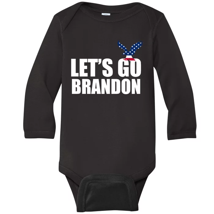 Let's Go Brandon American Bald Eagle Baby Long Sleeve Bodysuit