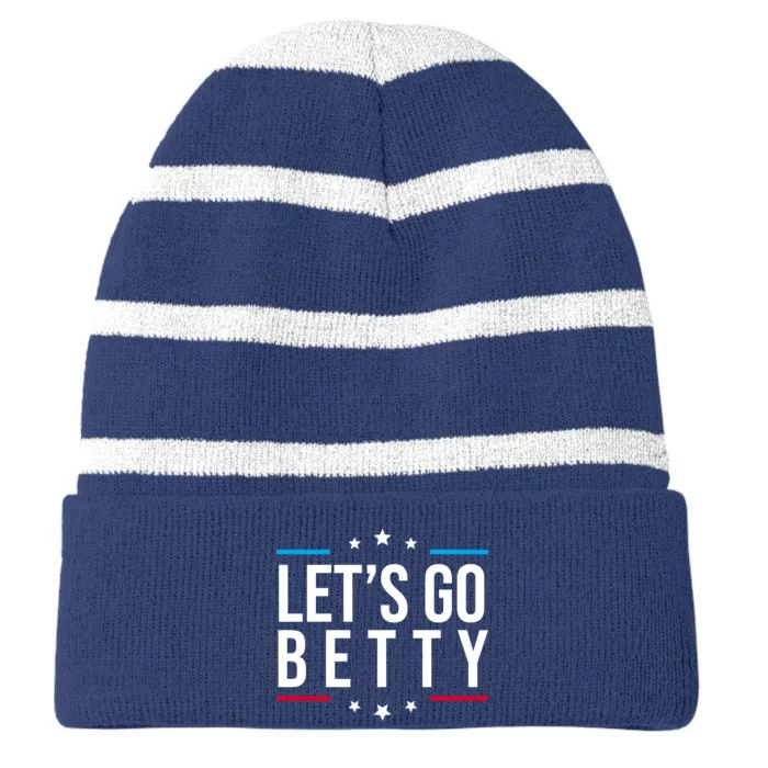 Lets Go Betty Striped Beanie with Solid Band