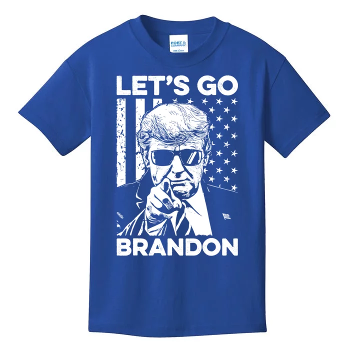 LetS Go Brandon Pro Trump 2024 Flag Anti Joe Biden Funny Gift Kids T-Shirt