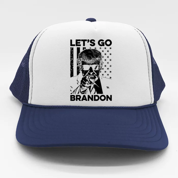 LetS Go Brandon Pro Trump 2024 Flag Anti Joe Biden Funny Gift Trucker Hat