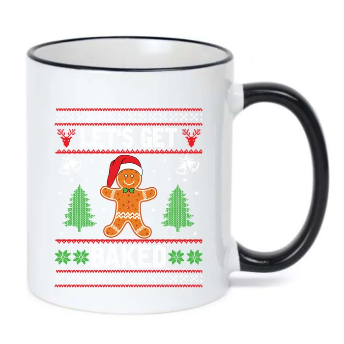 Let's Get Baked Gingerbread Ugly Christmas Biscuit Team Cute Gift Black Color Changing Mug