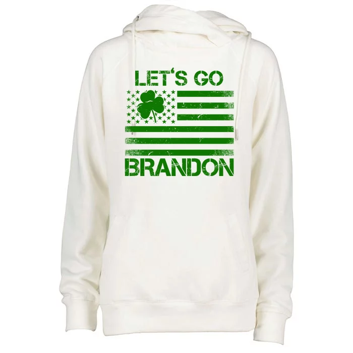 Let's Go Brandon USA St Patrick's Day Womens Funnel Neck Pullover Hood