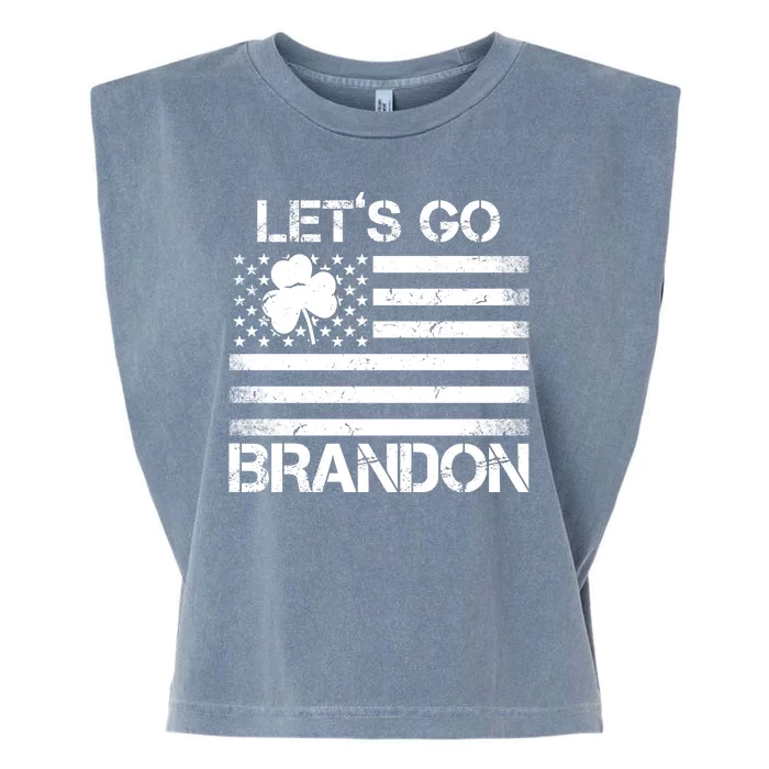 Let's Go Brandon USA St Patrick's Day Garment-Dyed Women's Muscle Tee