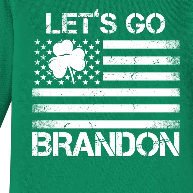 Let's Go Brandon USA St Patrick's Day Baby Long Sleeve Bodysuit