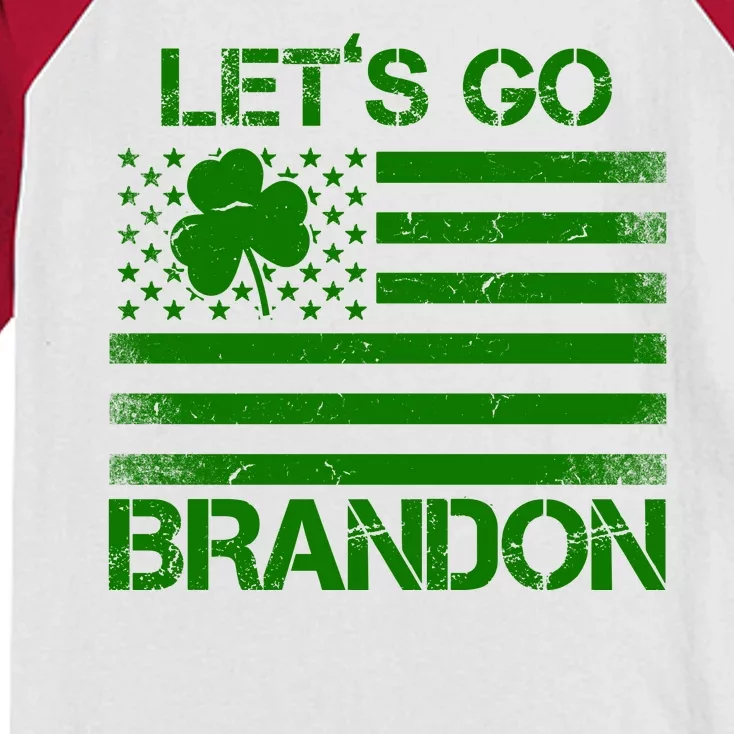 Let's Go Brandon USA St Patrick's Day Kids Colorblock Raglan Jersey