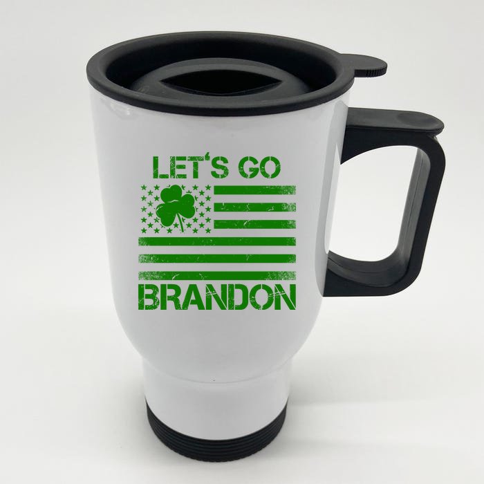 Let's Go Brandon USA St Patrick's Day Front & Back Stainless Steel Travel Mug