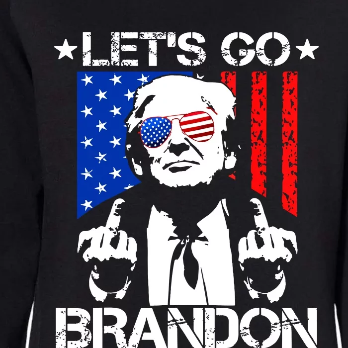 Lets Go Brandon Pro Trump 2024 Flag Anti Joe Biden Womens California Wash Sweatshirt