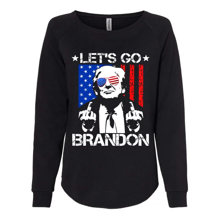 Lets Go Brandon Pro Trump 2024 Flag Anti Joe Biden Womens California Wash Sweatshirt