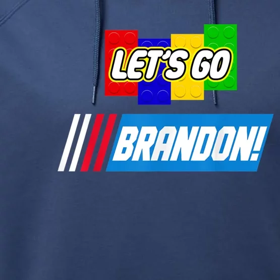 Let's Go Brandon Racing Biden Chant Spoof Logo Performance Fleece Hoodie