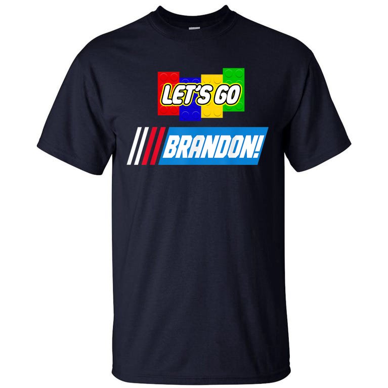 Let's Go Brandon Racing Biden Chant Spoof Logo Tall T-Shirt