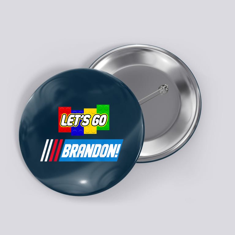 Let's Go Brandon Racing Biden Chant Spoof Logo Button