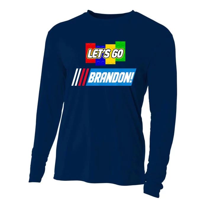 Let's Go Brandon Racing Biden Chant Spoof Logo Cooling Performance Long Sleeve Crew