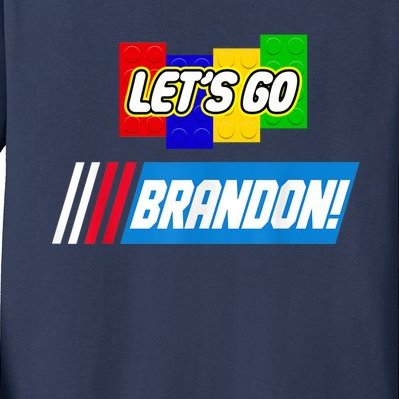 Let's Go Brandon Racing Biden Chant Spoof Logo Kids Long Sleeve Shirt