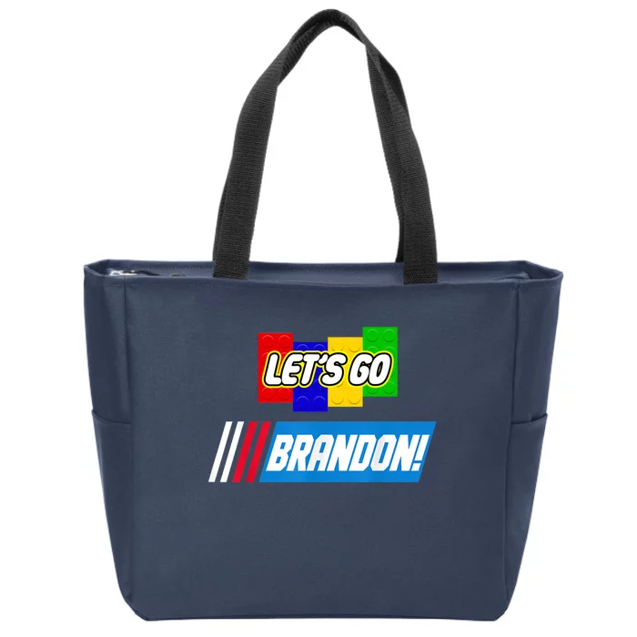 Let's Go Brandon Racing Biden Chant Spoof Logo Zip Tote Bag