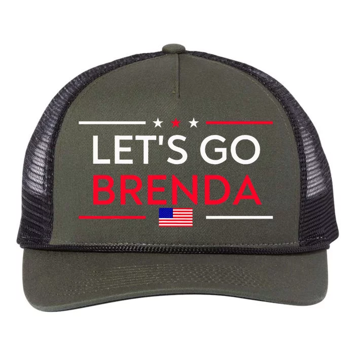 LetS Go Brenda Us Flag Funny Trendy Retro Rope Trucker Hat Cap