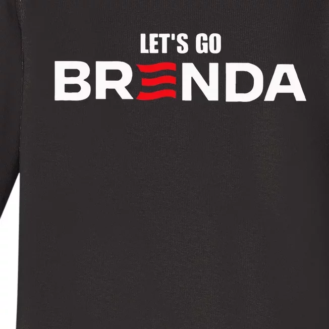 LetS Go Brenda Us Flag Baby Long Sleeve Bodysuit