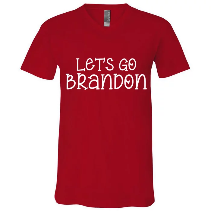 Let's Go Brandon Simple Text V-Neck T-Shirt