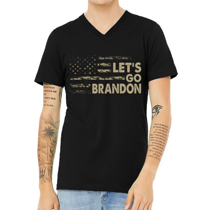 Let's Go Brandon Lets Go Brandon Lets Go Brandon Let's Go Brandon V-Neck T-Shirt