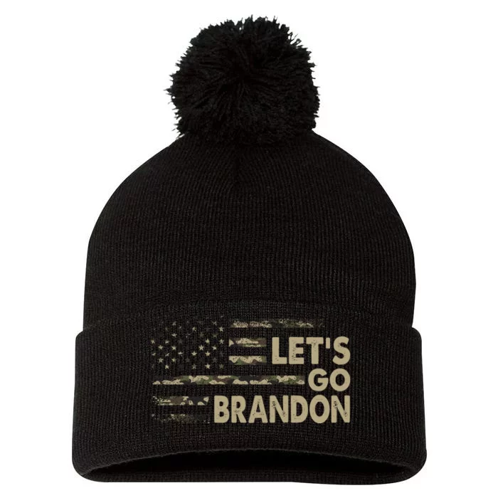 Let's Go Brandon Lets Go Brandon Lets Go Brandon Let's Go Brandon Pom Pom 12in Knit Beanie