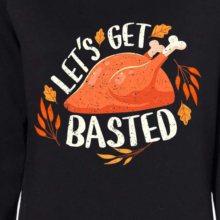 Let's Get Basted Turkey Sunset Thanksgiving Dinner Party Womens California Wash Sweatshirt