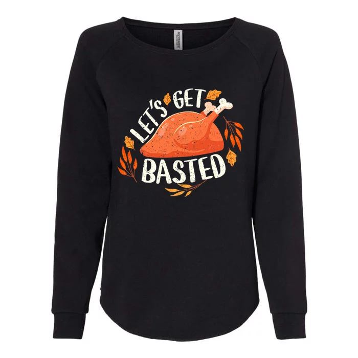 Let's Get Basted Turkey Sunset Thanksgiving Dinner Party Womens California Wash Sweatshirt