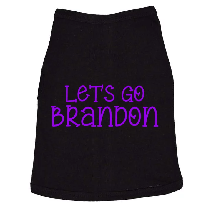 Let's Go Brandon Simple Purple Text Doggie Tank