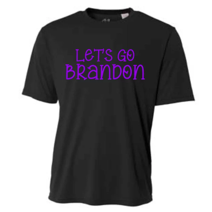 Let's Go Brandon Simple Purple Text Cooling Performance Crew T-Shirt