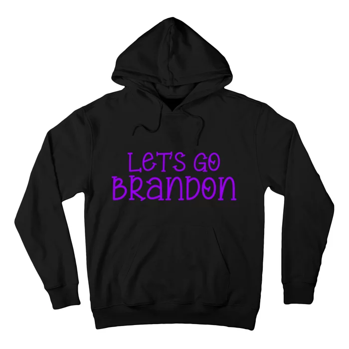 Let's Go Brandon Simple Purple Text Hoodie