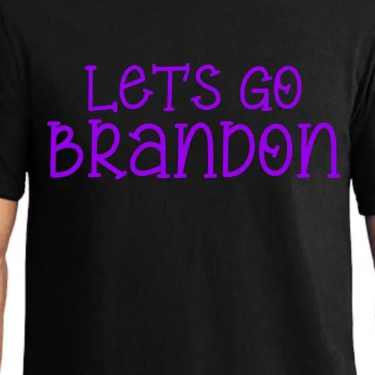 Let's Go Brandon Simple Purple Text Pajama Set