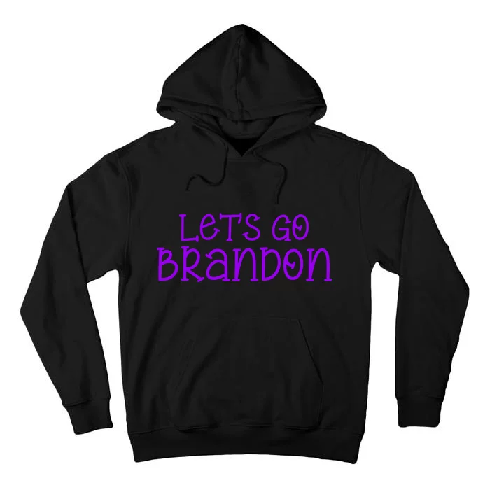 Let's Go Brandon Simple Purple Text Tall Hoodie