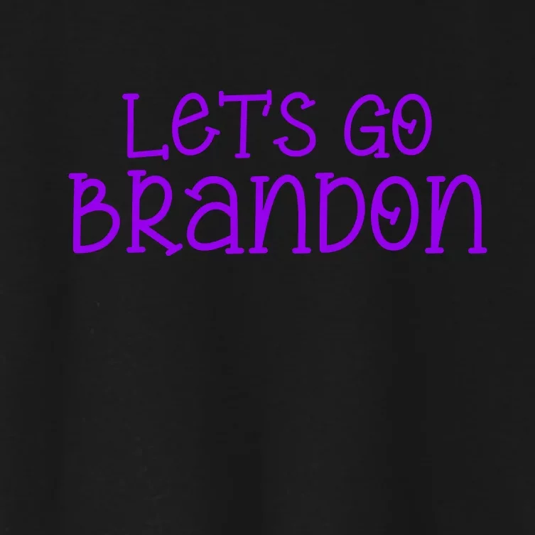 Let's Go Brandon Simple Purple Text Women's Crop Top Tee