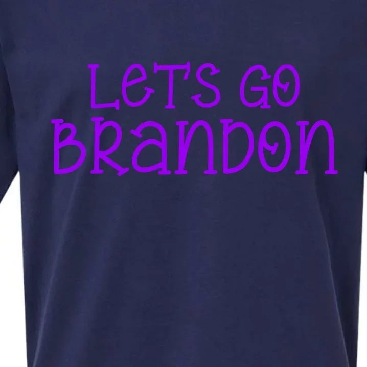 Let's Go Brandon Simple Purple Text Sueded Cloud Jersey T-Shirt