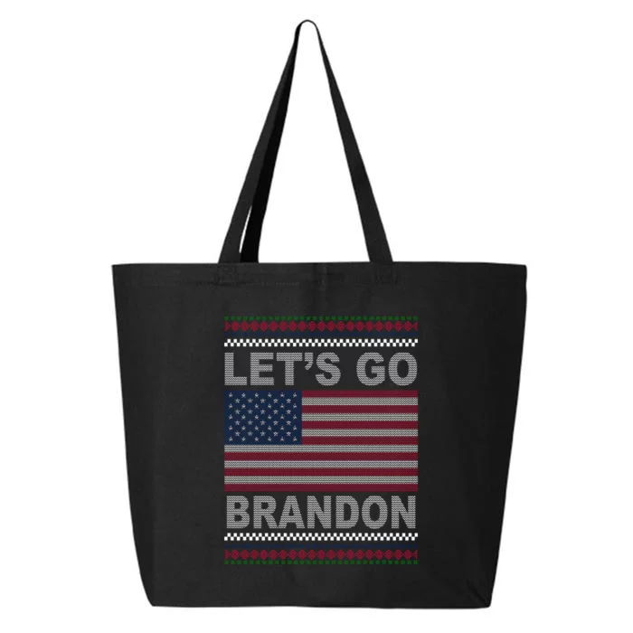 Let's Go Brandon American Flag Ugly Christmas 25L Jumbo Tote