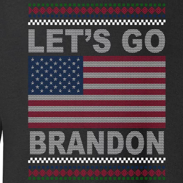 Let's Go Brandon American Flag Ugly Christmas Toddler Sweatshirt