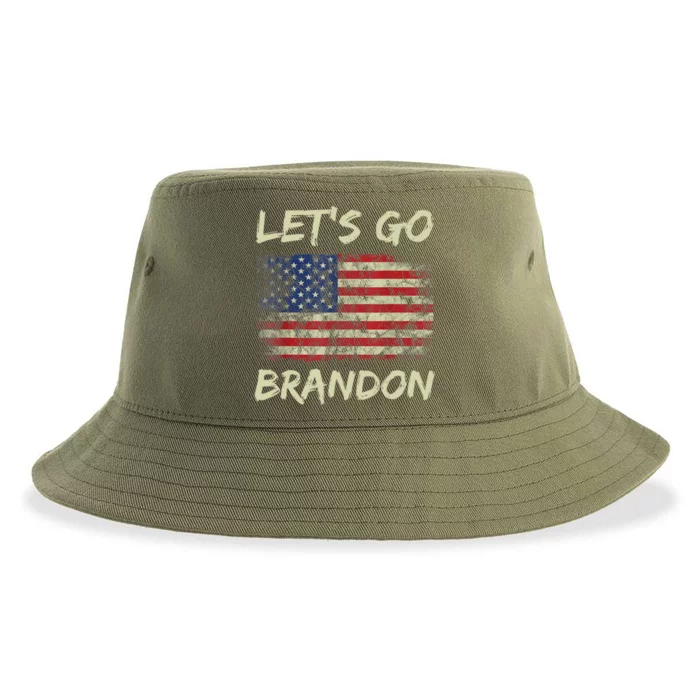 LetS Go Brandon Conservative Anti Liberal Us Flag Gift Sustainable Bucket Hat