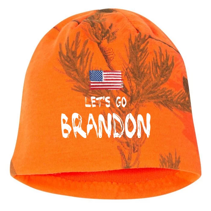 Let's Go Brandon FJB Chant Simple USA Flag Kati - Camo Knit Beanie