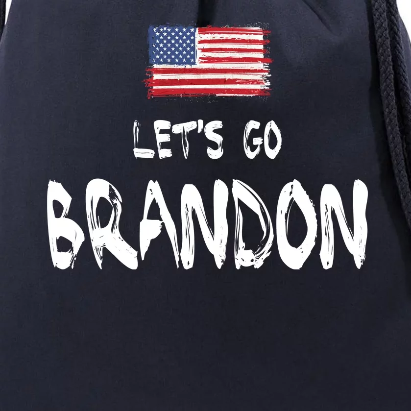 Let's Go Brandon FJB Chant Simple USA Flag Drawstring Bag